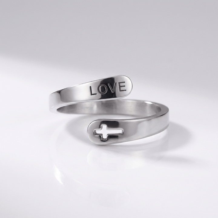 HOLY LOVE CROSS RING - (ADJUSTABLE)