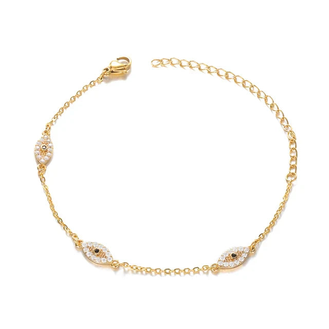 Diamentowa bransoletka z okiem ochronnym – błyszczący amulet ochronny