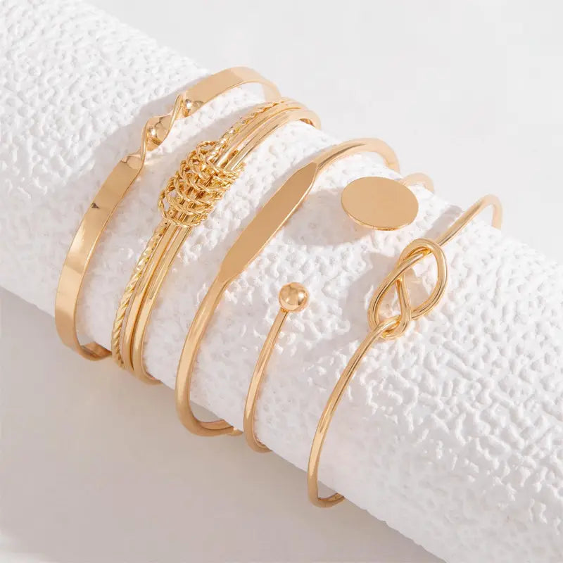 Zestaw bransoletek Knotted Elegance | Złoto