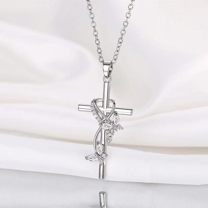 BUTTERFLY CROSS ELEGANT NECKLACE