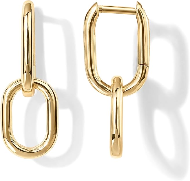 Link Drop hoop naušnice | Zlato