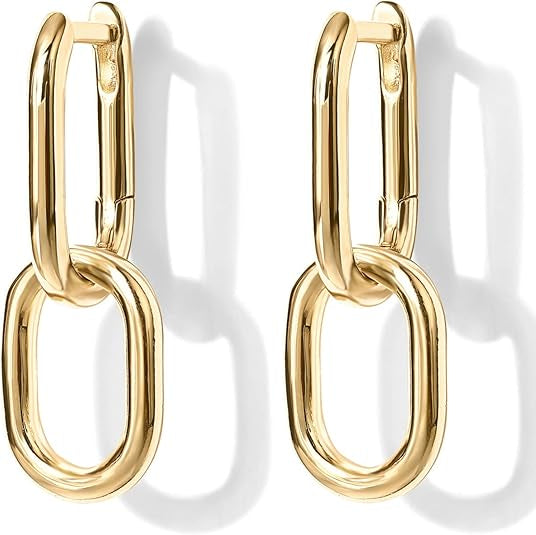 Link Drop hoop naušnice | Zlato