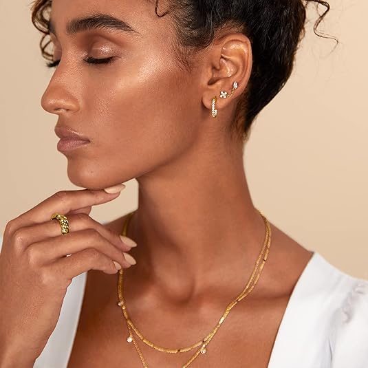 Pear Stud Earrings | Gold