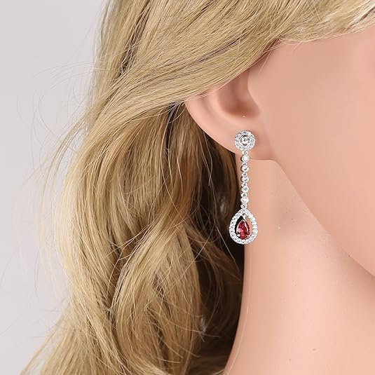 Ruby Halo set ogrlice i naušnica | Bijelo zlato