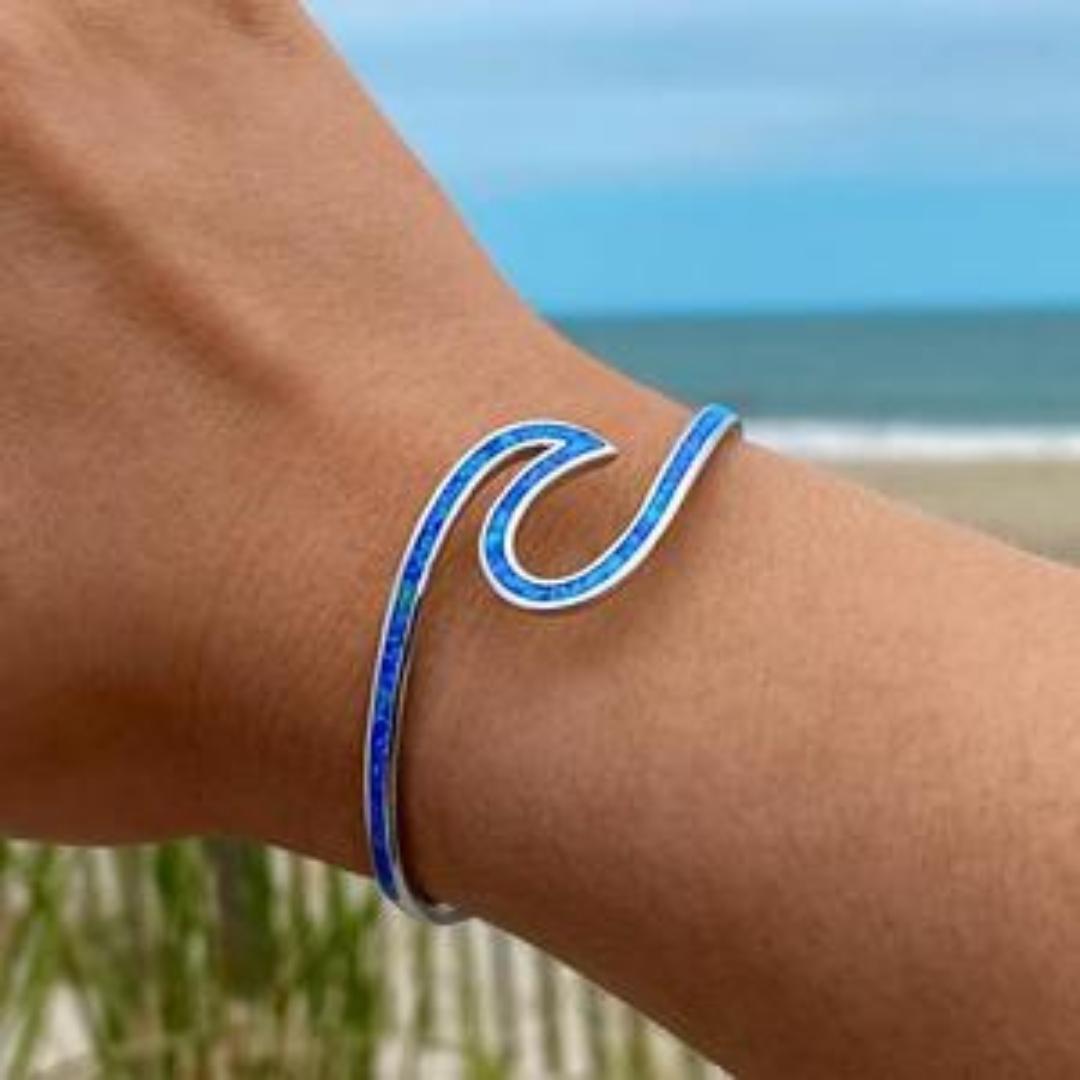 Srebrna bransoletka Sea Wave z opalem
