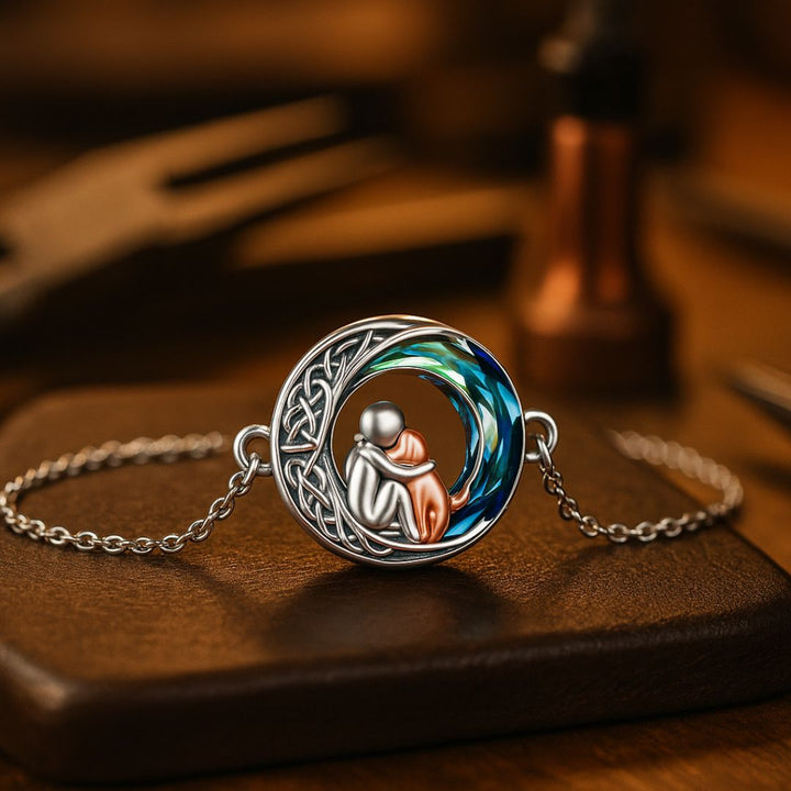 Adjustable sterling silver bracelet with a dog charm