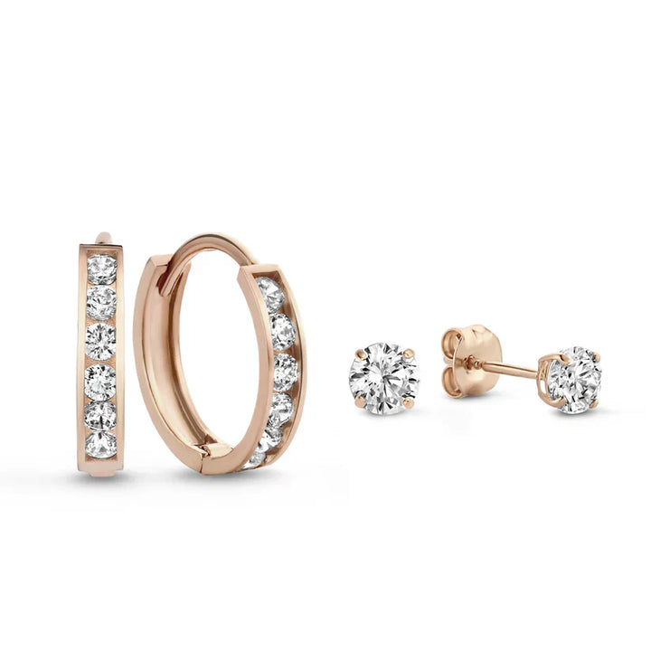 Set naušnica Dara Brillane s kamenjem | Bijelo zlato