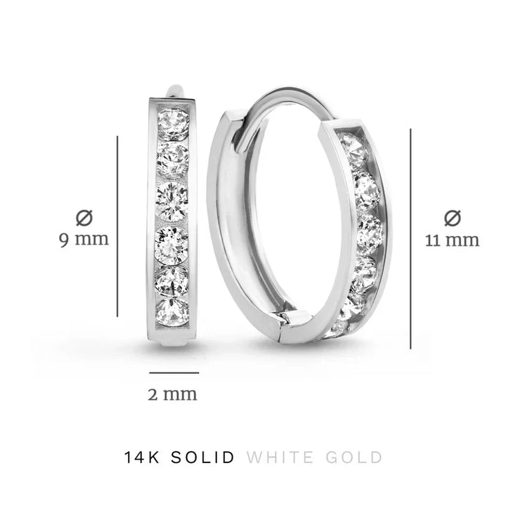 Set naušnica Dara Brillane s kamenjem | Bijelo zlato