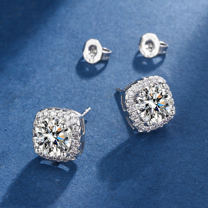 Aria set with radiant square stone | White gold