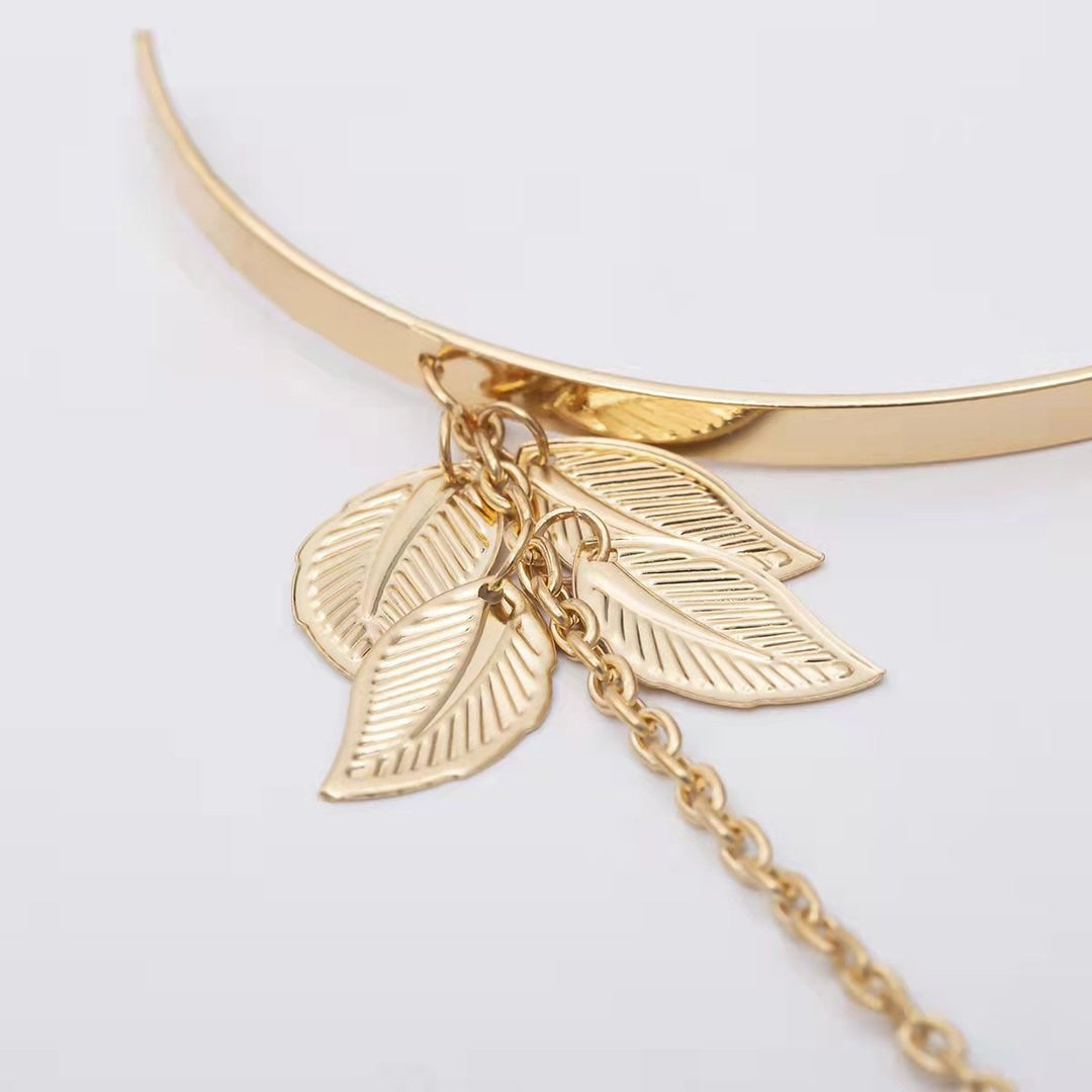 Fortune Leaf Upper Arm Bracelet - Elegant Leaf Jewellery