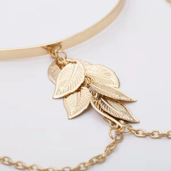 Fortune Leaf Upper Arm Bracelet - Elegant Leaf Jewellery