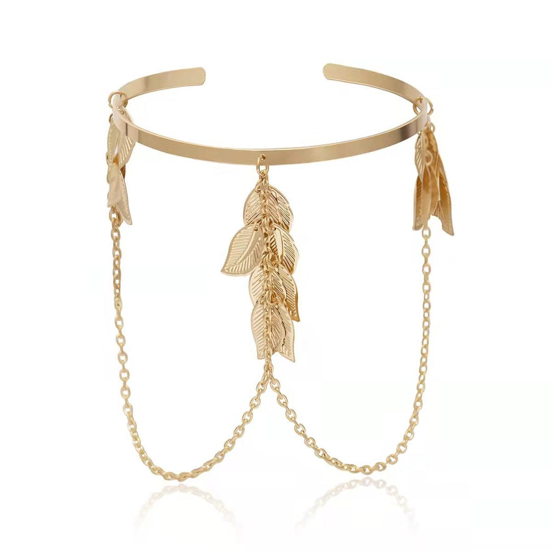 Fortune Leaf Upper Arm Bracelet - Elegant Leaf Jewellery
