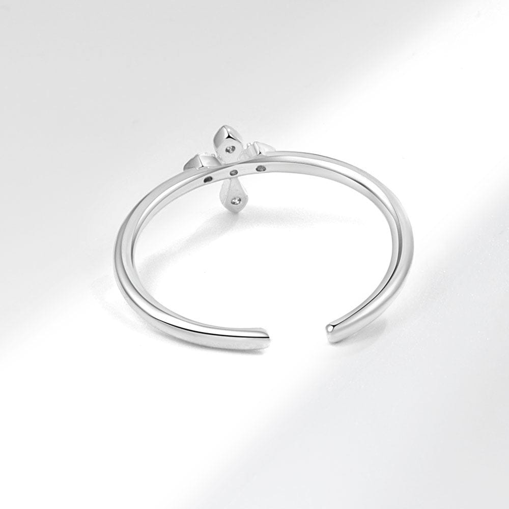 SILVER CROSS GLOW RING