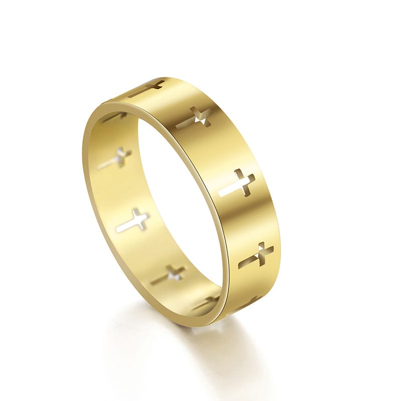 BLESSED CROSS CUTOUT RING