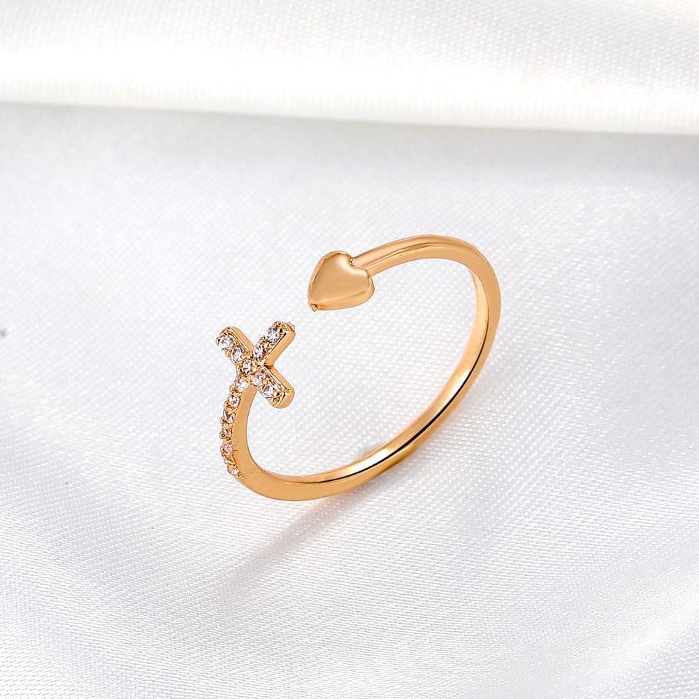 LOVE & CROSS SILVER RING