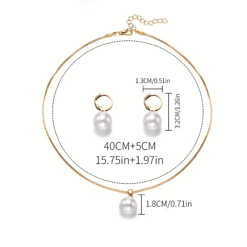 Komplet nakita Golden Grace s biserima | Zlatni
