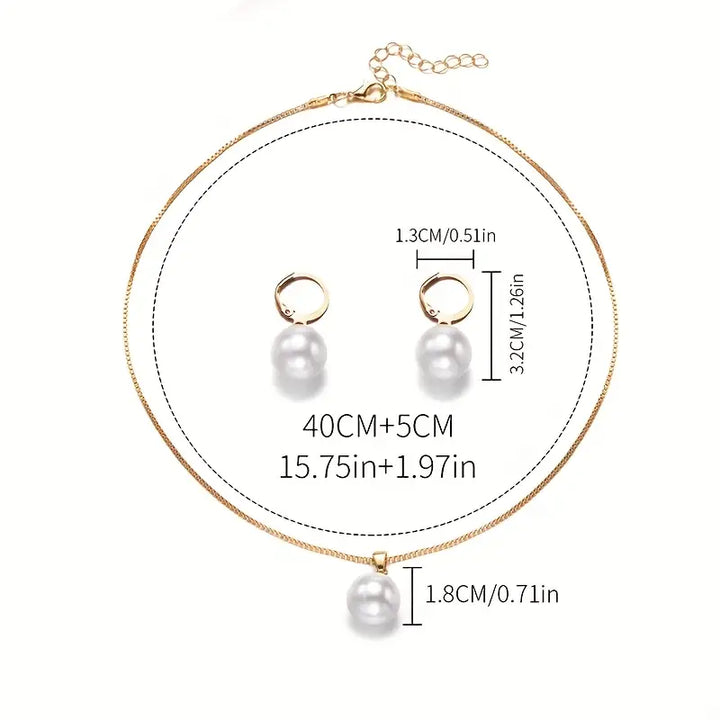 Komplet nakita Golden Grace s biserima | Zlatni
