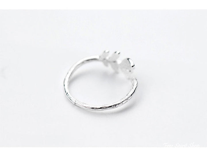 Green Leaf 925 Silver Ring