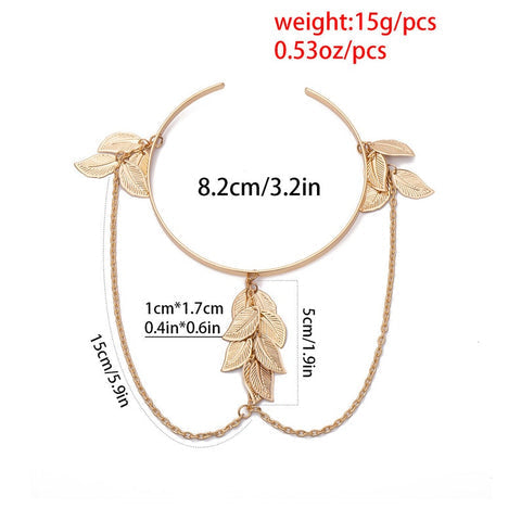 Fortune Leaf Upper Arm Bracelet - Elegant Leaf Jewellery
