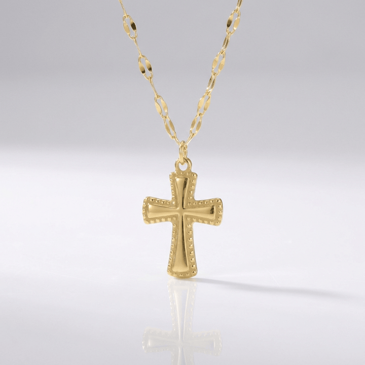 SIMPLE GOLD PLATED CROSS NECKLACE