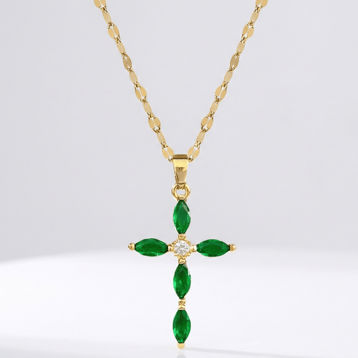 COLORFUL ZIRCON CROSS NECKLACES