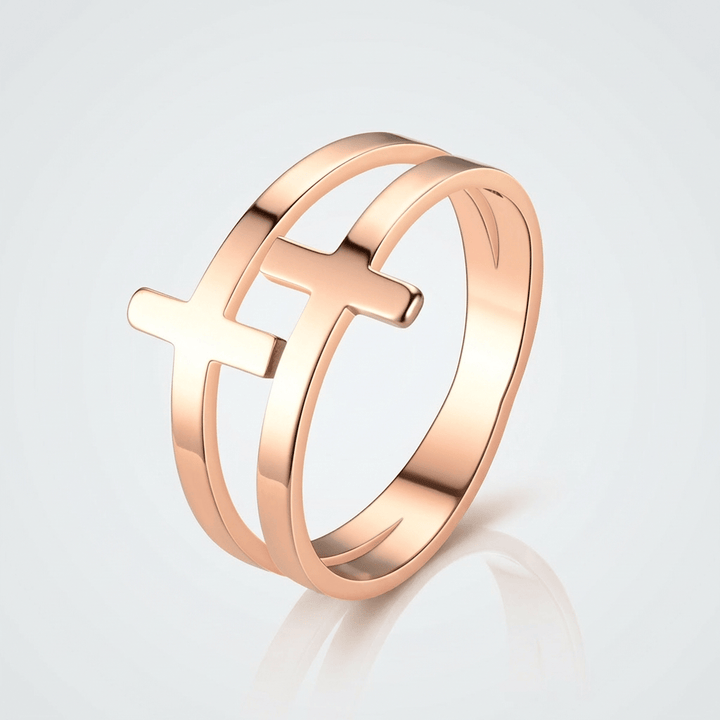 GRACE DOUBLE CROSS SILVER RING