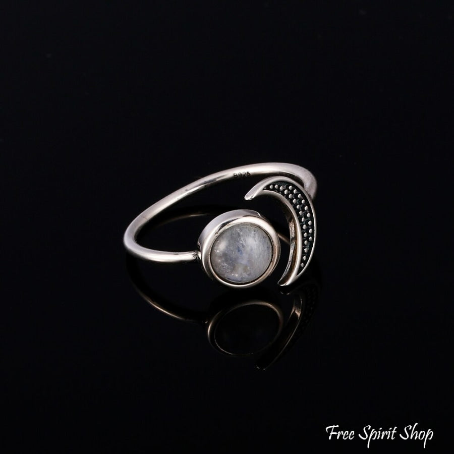 Natural Moonstone Celestial S925 Silver Ring