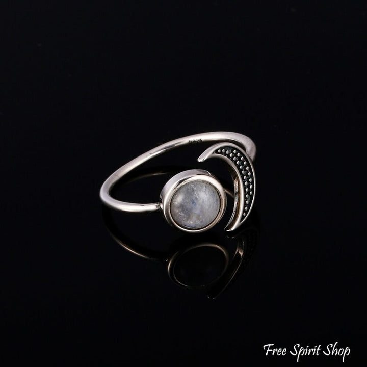 Natural Moonstone Celestial S925 Silver Ring