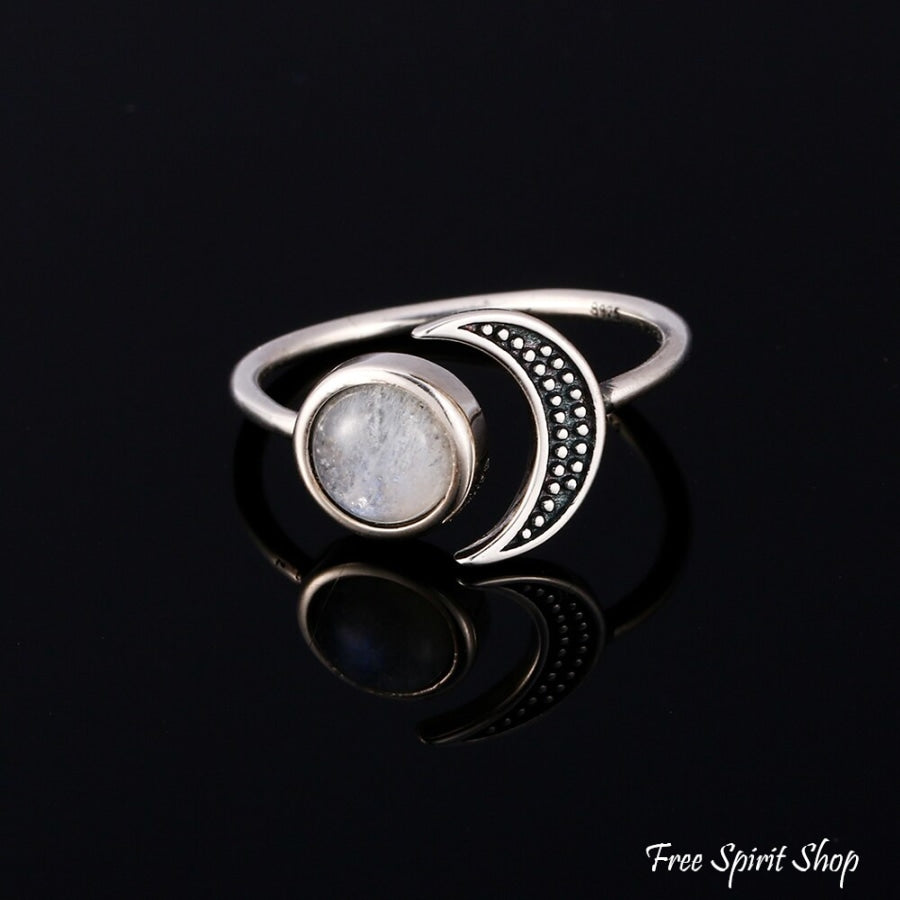 Natural Moonstone Celestial S925 Silver Ring