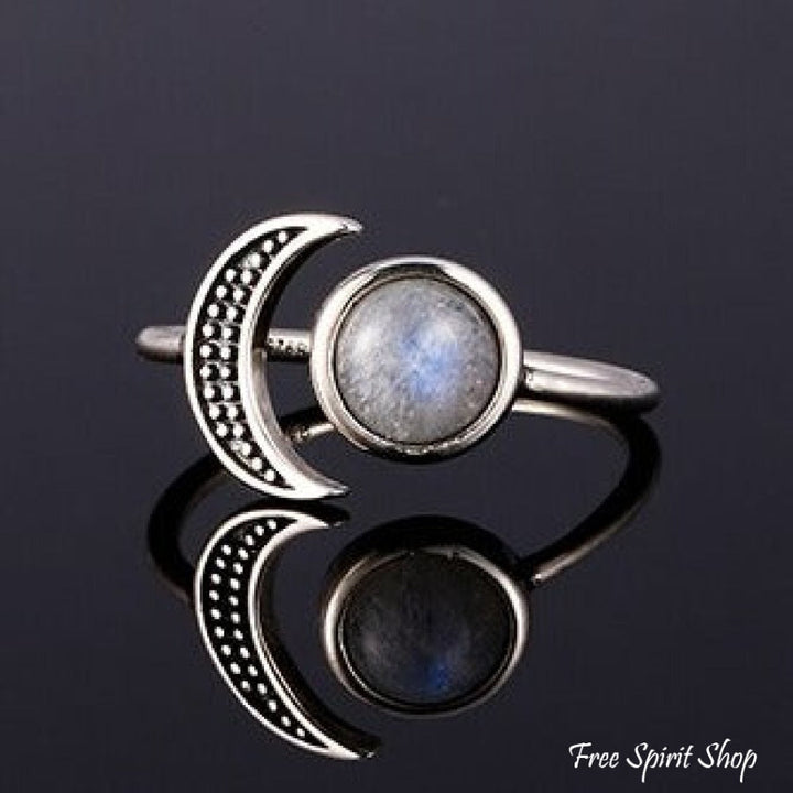 Natural Moonstone Celestial S925 Silver Ring