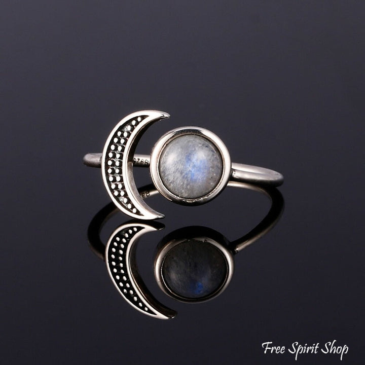 Natural Moonstone Celestial S925 Silver Ring