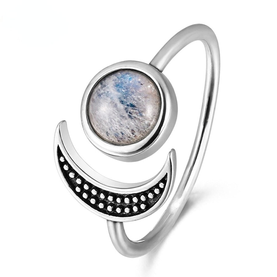 Natural Moonstone Celestial S925 Silver Ring