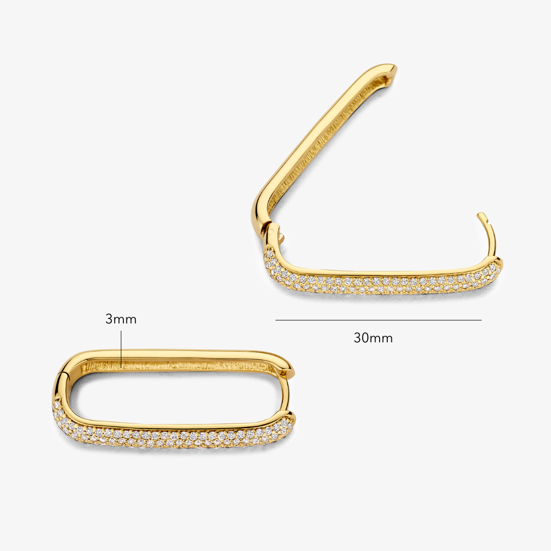 Large Icon Pavé Hoop Earrings | 16K Gold