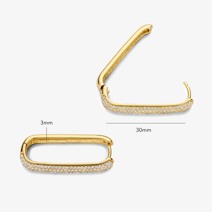 Large Icon Pavé Hoop Earrings | 16K Gold