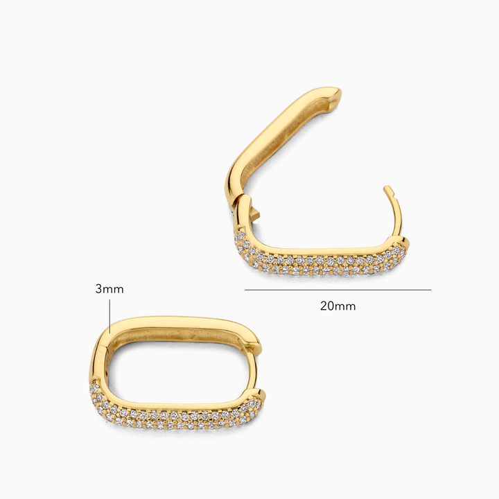 Icon pavé hoop naušnice | Zlato
