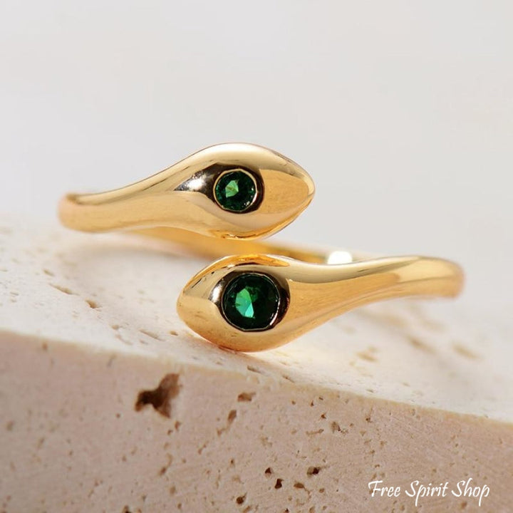 Transformation Emerald Snake Ring