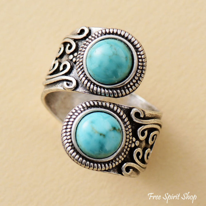 Turquoise Antique Silver Plated Ring